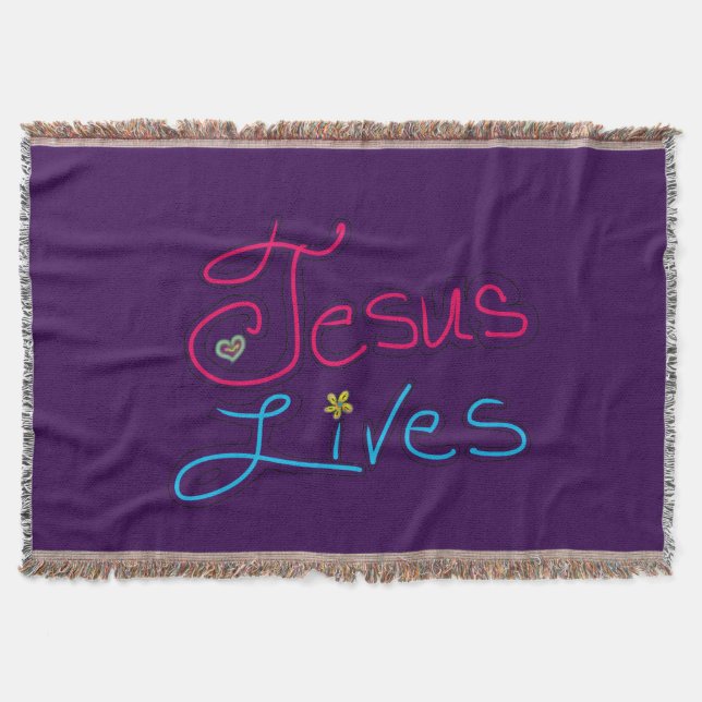 Jesus lebt Lila  Decke (Vorderseite)