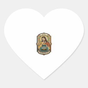 Jesus Leere Druckerpapierablage Büroarbeit Ärgerni Herz-Aufkleber