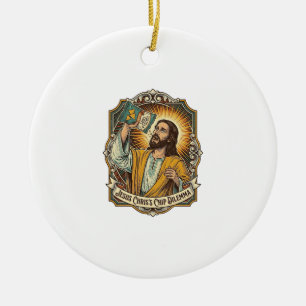 Jesus Leere Tortilla-Chip-Tüte Betrunkene Munchies Keramik Ornament