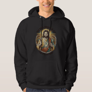 Jesus Leerer Gebrochener Bierkrug Barkeeper Trinke Hoodie