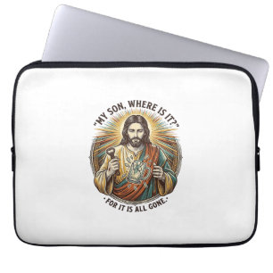 Jesus Leerer Gebrochener Bierkrug Barkeeper Trinke Laptopschutzhülle