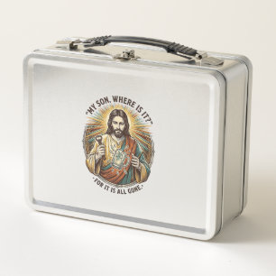 Jesus Leerer Gebrochener Bierkrug Barkeeper Trinke Metall Brotdose