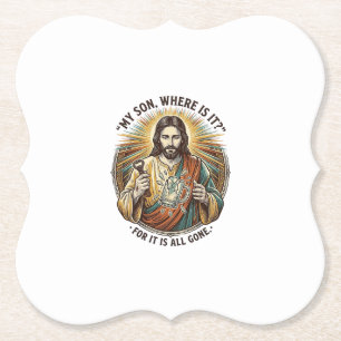 Jesus Leerer Gebrochener Bierkrug Barkeeper Trinke Untersetzer