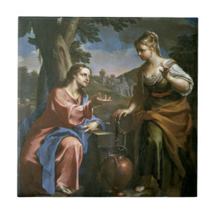 Jesus lehrt Samaritan Frau Fliese