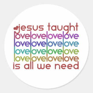 Jesus lehrte Liebe Runder Aufkleber
