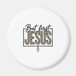Jesus Leoparden Print Christlich Vintage Gravur Sh Magnet