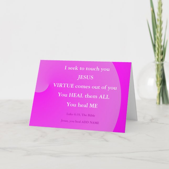 Jésus leur a guéri toutes les cartes d'Ecriture (Devant)