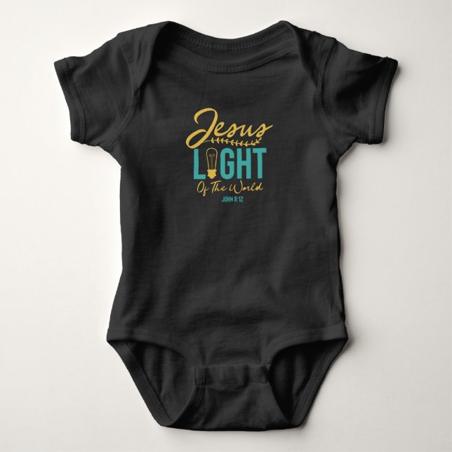 Jesus Licht der Welt - Bibelverse Baby Strampler (Vorderseite)