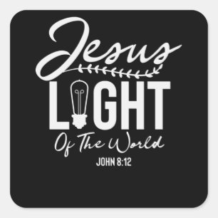 Jesus Licht der Welt - Bibelverse Quadratischer Aufkleber