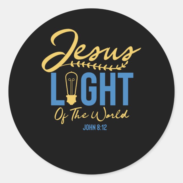 Jesus Licht der Welt - Bibelverse Runder Aufkleber (Vorderseite)