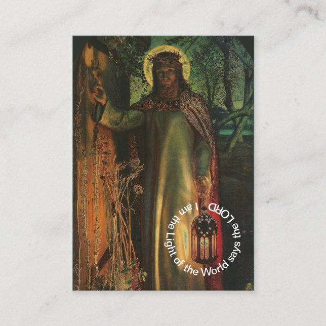 Jesus Licht der Welt Gebetskarte Visitenkarte (Vorderseite)