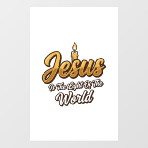 Jesus Licht der Welt Kerze Christlicher Vektor_1 Fensteraufkleber