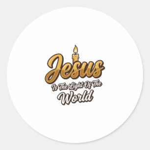 Jesus Licht der Welt Kerze Christlicher Vektor_1 Runder Aufkleber