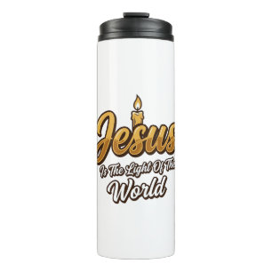 Jesus Licht der Welt Kerze Christlicher Vektor_1 Thermosbecher