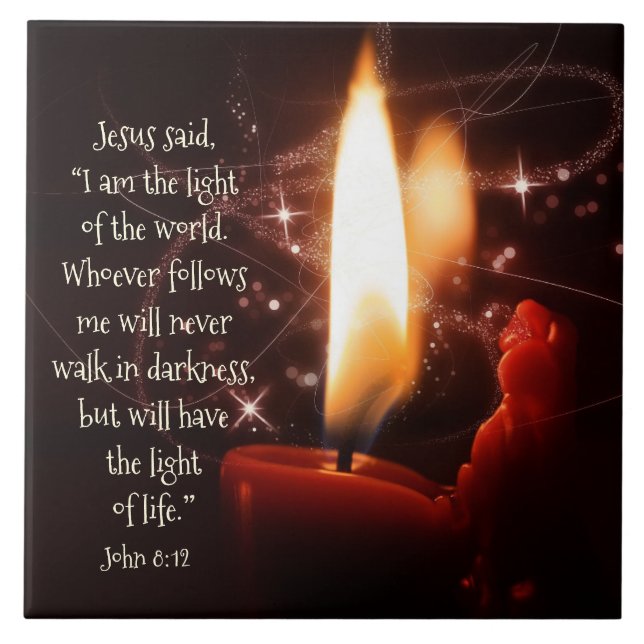 Jesus Licht der Welt Psalm 8, Bibel, Weihnachten Fliese (Vorderseite)