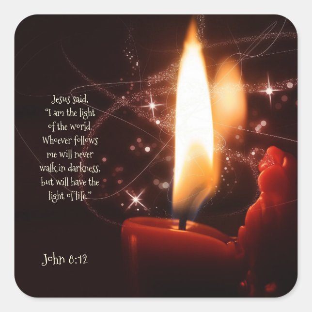Jesus Licht der Welt Psalm 8, Bibel, Weihnachten Quadratischer Aufkleber (Vorderseite)