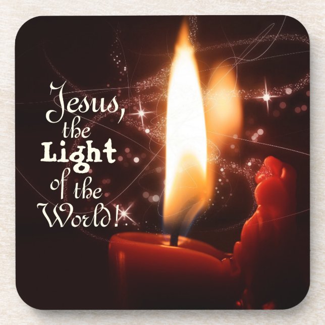 Jesus Licht der Welt, Weihnachtskerze Getränkeuntersetzer (Vorderseite)