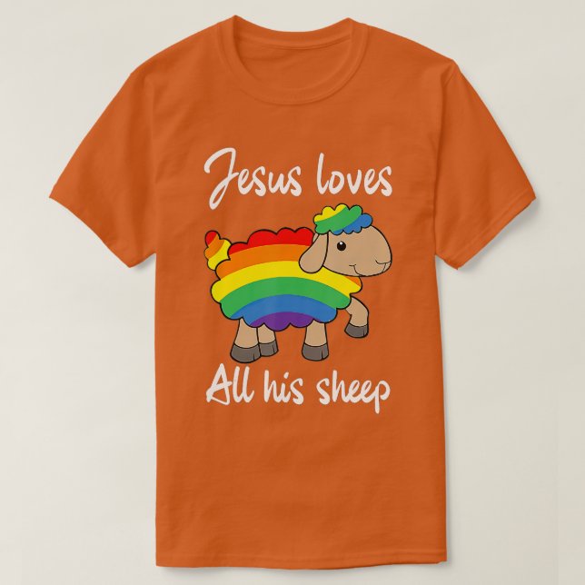 Jesus Liebe alle seine LGBTQ-Fahne. T-Shirt (Design vorne)