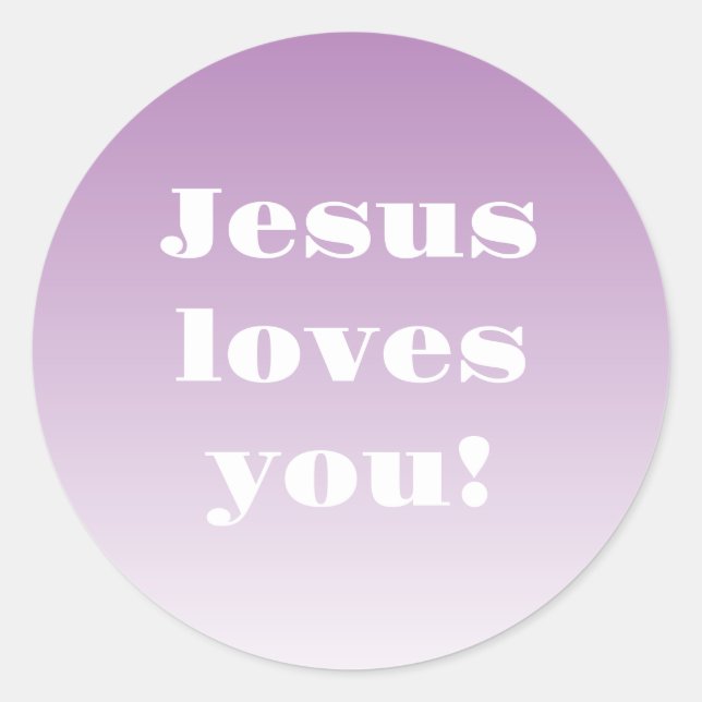 Jesus Liebe dich! Alle Farbombre Runder Aufkleber (Vorderseite)
