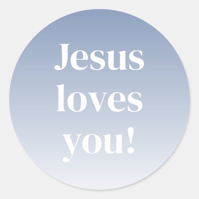 Jesus Liebe dich! Alle Farbombre Runder Aufkleber (Vorderseite)