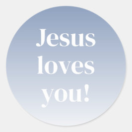 Jesus Liebe dich! Alle Farbombre Runder Aufkleber