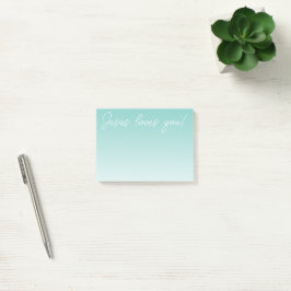 Jesus Liebe dich! | aquamariner grüner Ober Post-it Klebezettel