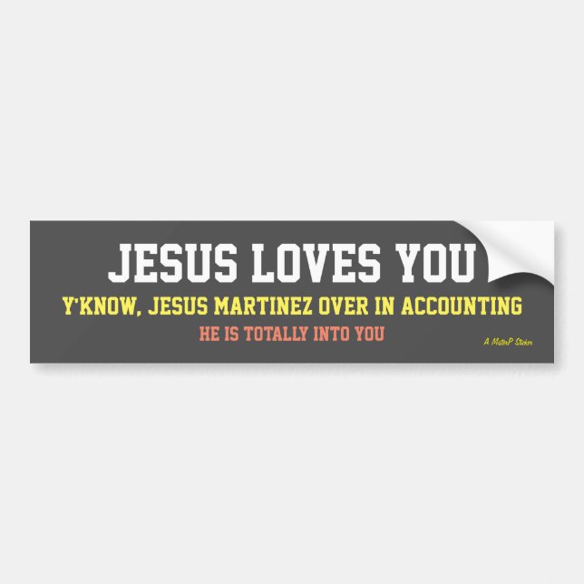 Jesus Liebe dich...? - Ein MisterP-Aufkleber Autoaufkleber (Vorne)