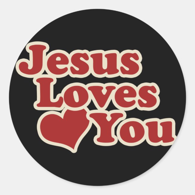 Jesus Liebe dich für Christen Runder Aufkleber (Vorderseite)