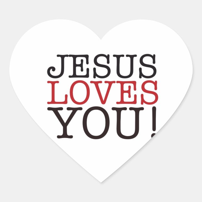 Jesus Liebe dich! Herz-Aufkleber (Vorderseite)