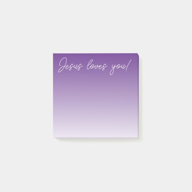 Jesus Liebe dich! | lila Ober Post-it Klebezettel (Vorderseite)