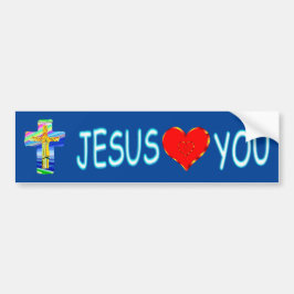 Jesus Liebe dich mit Christlichem Kreuz Autoaufkleber