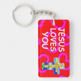 Jesus Liebe dich mit Christlichem Kreuz Schlüsselanhänger