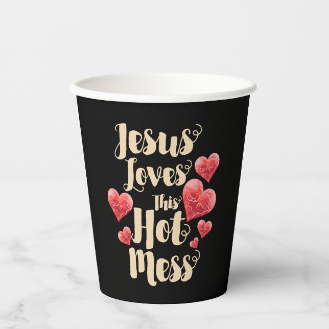 Jesus Liebe dieses heiße Sprichwort Pappbecher (Vorderseite)