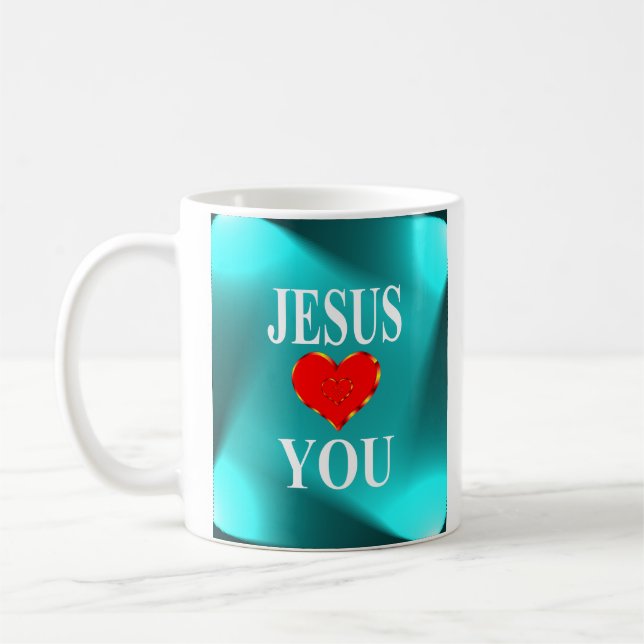 Jesus Liebe dir ewige Erlösung Kaffeetasse (Links)