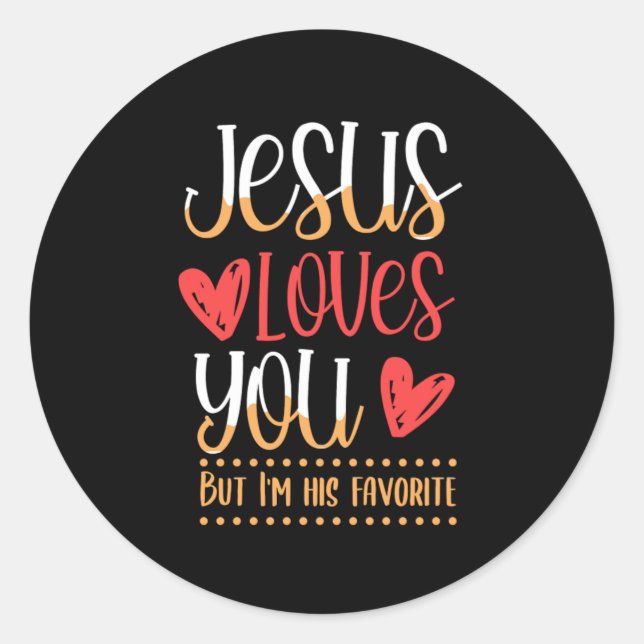 Jesus Liebe Du Gott Religion katholische Geschenke Runder Aufkleber (Vorderseite)