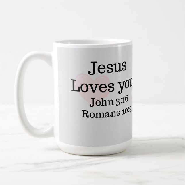 Jesus Liebe Du hast Schrift Kaffeetasse (Links)