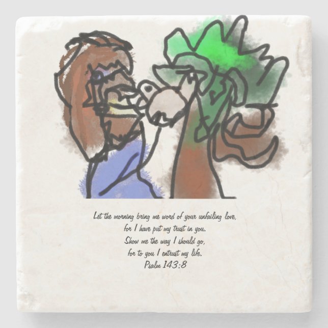 Jesus Liebe für immer Steinuntersetzer (Vorderseite)