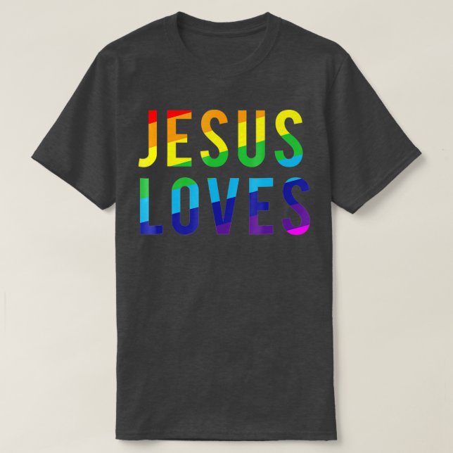 Jesus Liebe Gay Pride T-Shirt (Design vorne)