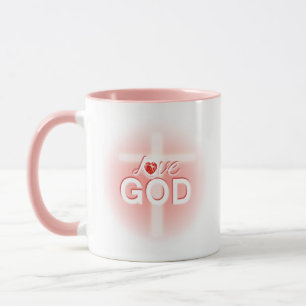 Jesus Liebe Gottes Kreuz Rosa Herz Tasse
