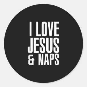 Jesus Liebe   I Liebe Jesus und Nickerchen Christl Runder Aufkleber
