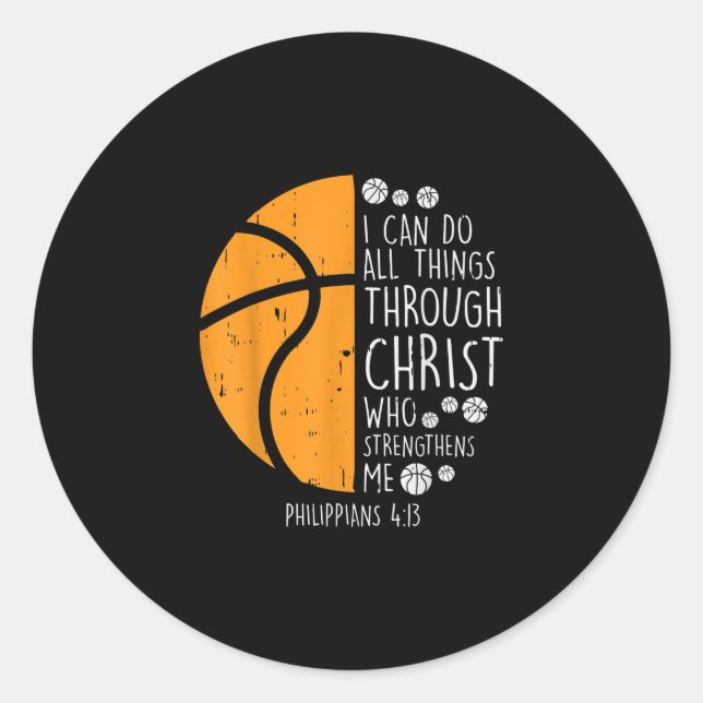 Jesus Liebe | Ich kann alles durch Christus tun Runder Aufkleber (Vorderseite)