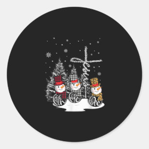 Jesus-Liebe  Jesus Faith Hope Liebe Snowman Runder Aufkleber