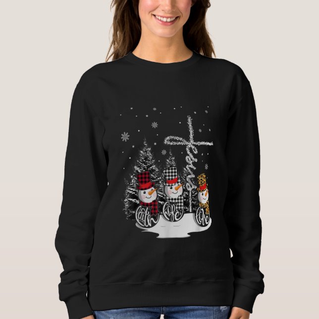 Jesus Liebe | Jesus Faith Hope Liebe Snowman Sweatshirt (Vorderseite)