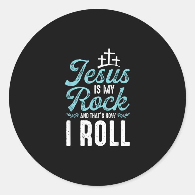 Jesus Liebe |Jesus ist mein Felsen und so mache ic Runder Aufkleber (Vorderseite)