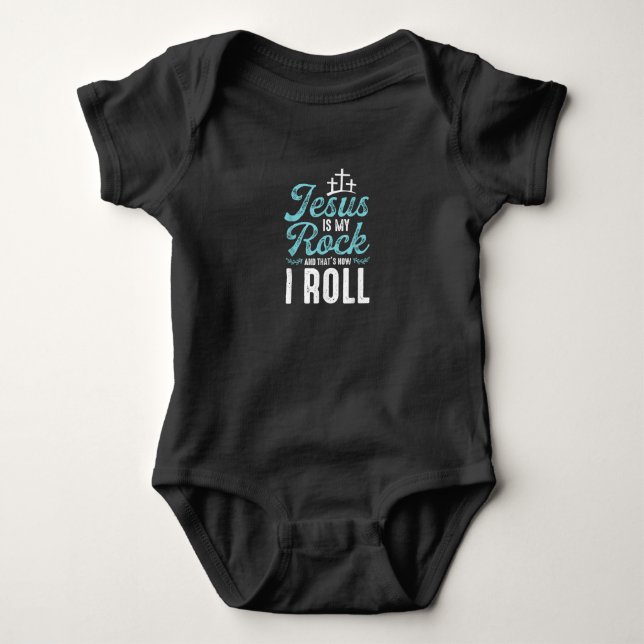 Jesus-Liebe|Jesus ist mein Felsen, und so werfe ic Baby Strampler (Vorderseite)