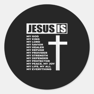 Jesus-Liebe  Jesus ist mein Gott, mein König Runder Aufkleber