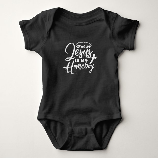Jesus Liebe | Jesus ist mein Homeboot Christlich Baby Strampler (Vorderseite)