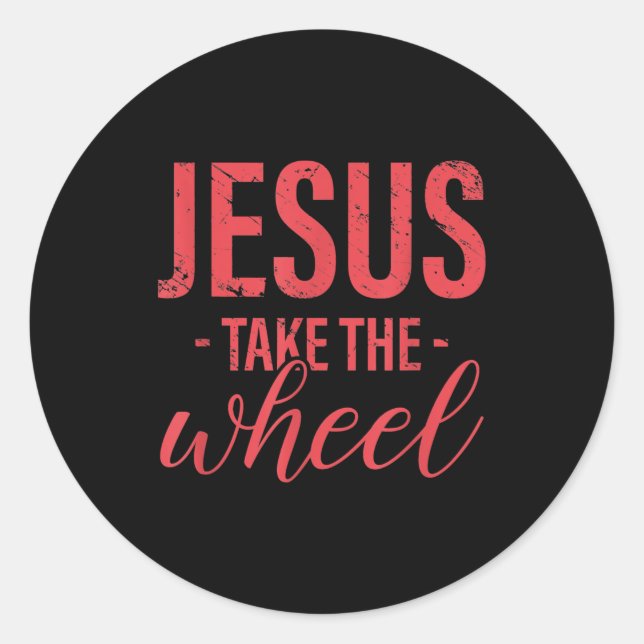 Jesus Liebe | Jesus nimmt das Rad funny Christlich Runder Aufkleber (Vorderseite)