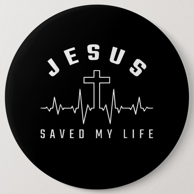Jesus Liebe | Jesus Rettete mein Leben Kreuz Chris Button (Vorderseite)