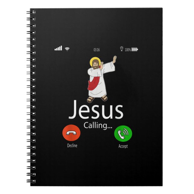 Jesus Liebe | Jesus ruft an.. Jesus ruft Christlic Notizblock (Vorderseite)